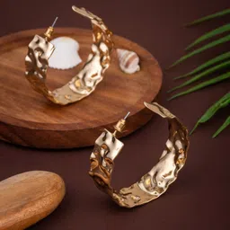 Anvik Gold-Plated Circular Half Hoop Earrings-68