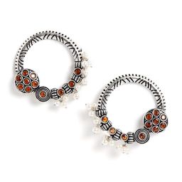 EL REGALO Silver-Plated Circular Hoop Earrings-22