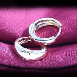 KRYSTALZ Mens Silver-Plated Circular Hoop Earrings-picture-38