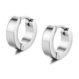 KRYSTALZ Silver-Plated Stainless Steel Hoop Earrings-image-4