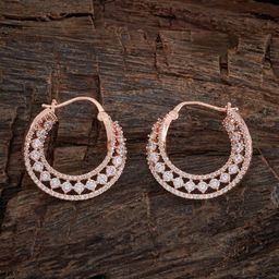 Kushal's Fashion Jewellery Rose Gold-Plated Circular Hoop Earrings-12