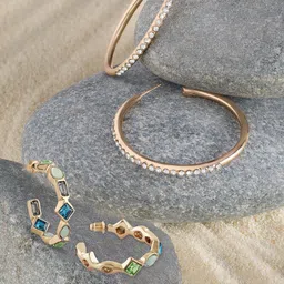 Zaveri Pearls Set Of 2 Gold Plated Circular Hoop Earrings-35
