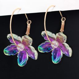 PRIVIU Floral Hoop Earrings-52