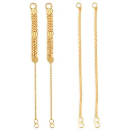 Vighnaharta Set Of 2 Gold-Plated Ear Chain-16