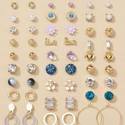 Jewels Galaxy Set Of 30 Gold Plated Stud And Hoop Earrings-12