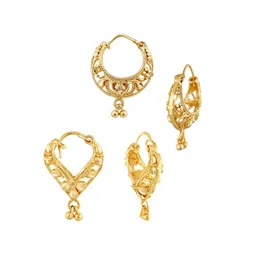 Vighnaharta Set Of 2 Gold-Plated Classic Drop Earrings-9