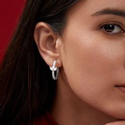 MINUTIAE Silver-Plated Floral Hoop Earrings-12