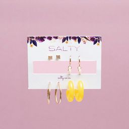 SALTY Set Of 4 Contemporary Hoop Earrings-68