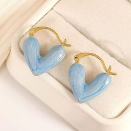 EL REGALO Alloy Heart Shaped Hoop Earrings-image-61
