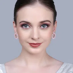 DEGHLAM Silver-Plated Cubic Zirconia Studded Teardrop Shaped Drop Earrings-10