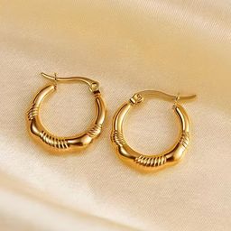 KARISHMA KREATIONS Gold-Plated Circular Hoop Earrings-image-27