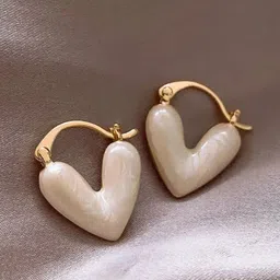 KRYSTALZ Gold-Plated Heart Shaped Hoop Earrings-23