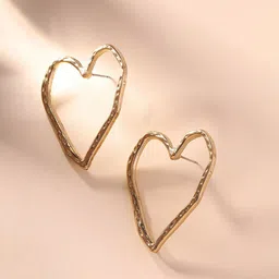 Priyaasi Heart Shaped Gold Plated Studs Earrings-28