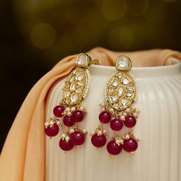 Priyaasi Opulent Gold-Plated Kundan Studded Contemporary Chandbalis-32