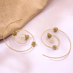 Studio One Love Gold-Plated Contemporary Hoop Earrings-image-16