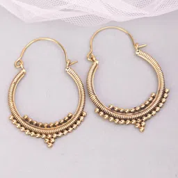 Studio One Love Gold-Plated Contemporary Hoop Earrings-image-8