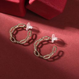 SOHI Silver-Toned Contemporary Hoop Earrings-image-11