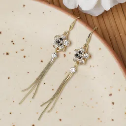 SOHI Silver-Plated Contemporary Drop Earrings-72