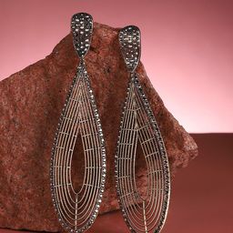 SOHI Silver-Plated Contemporary Hoop Earrings-37