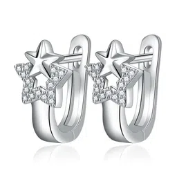 MYKI Silver-Plated Contemporary Hoop Earrings-55