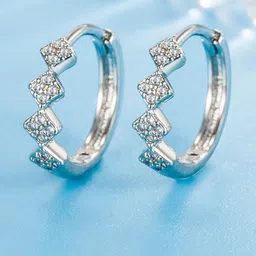 MYKI Silver-Plated Contemporary Hoop Earrings-28