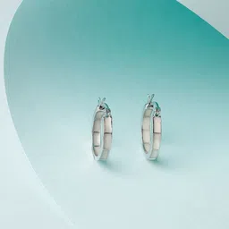 Scintillare By Sukkhi Rhodium Plated Contemporary Hoop Earrings-52