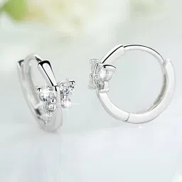 Jewels Galaxy Silver-Plated Contemporary Hoop Earrings-47
