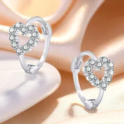 Jewels Galaxy Silver Plated Hoop Earrings-44