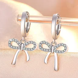 Jewels Galaxy Silver-Plated Contemporary Hoop Earrings-56