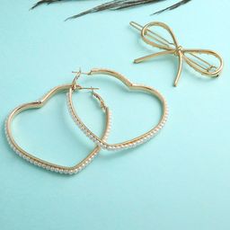 justpeachy Gold-Toned Contemporary Hoop Earrings-17