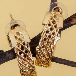 Jewelz Gold-Plated Contemporary Hoop Earrings-image-67