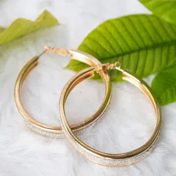Jewelz Gold-Toned Contemporary Hoop Earrings-16