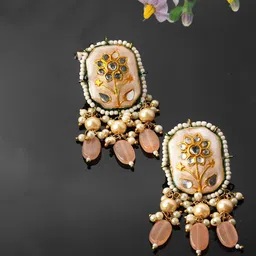 DUGRISTYLE Kundan Contemporary Studs Earrings-53