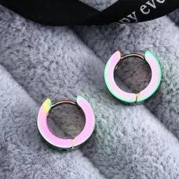 VIEN Men Circular Hoop Earrings-43