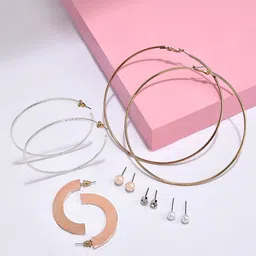 AMI Set Of 6 Contemporary Hoop Earrings-76
