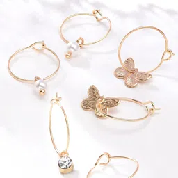Accessorize London Set Of 3 Butterfly Hoop Earrings-94