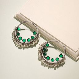 Priyaasi Silver Plated Hoop Earrings-49