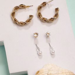 NVR Contemporary Half Hoop Earrings-image-30