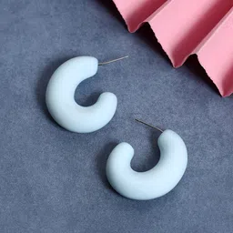 SOHI Double Sided Contemporary Half Hoop Earrings-47