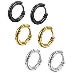 KARISHMA KREATIONS Set of 3 Contemporary Stainless Steel Half Hoop Earrings-image-86