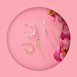 Accessorize Set of 2 Circular Half Hoop Earrings-image-90