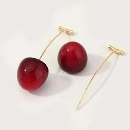 DN Creation Gold-Plated Cherry Drop Earrings-15