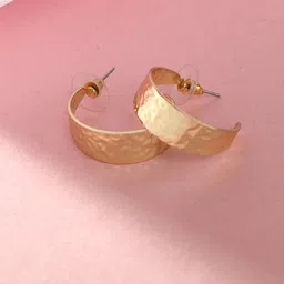 Adwitiya Collection Gold Plated Half Hoop Earrings-92