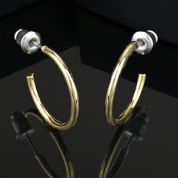 Estele Gold-Plated Crescent Half Hoop Earrings-52