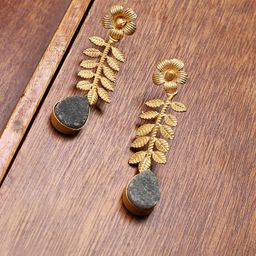 Sangria Gold Plated Drop Earrings-image-32
