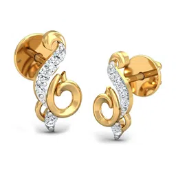 KUBERBOX Caracole 18K Gold Diamond-Studded Earrings - 1.49g-79