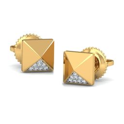 KUBERBOX Monolith 18KT Gold Diamond-Studded Earrings-1.08gm-picture-6