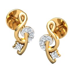 KUBERBOX Ampersand Forever 18KT Gold Diamond Studded Earring-1.9gm-image-32