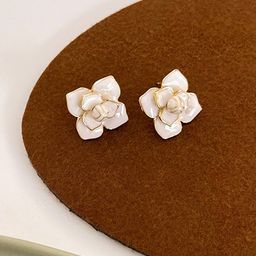 Unwind by Yellow Chimes White Contemporary Studs Earrings-25