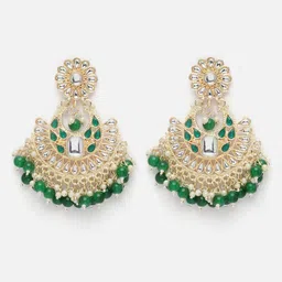 Aazeen Gold-Plated Crescent Shaped Chandbalis Earrings-13